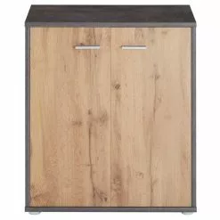 CARO-Möbel Schuhschrank LENNIS 2 Türen In Beton Dunkel/Wotan Eiche -Sideboards Verkäufe 95451 1 N