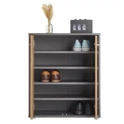 CARO-Möbel Schuhschrank LENNIS 2 Türen In Beton Dunkel/Wotan Eiche -Sideboards Verkäufe 95451 3