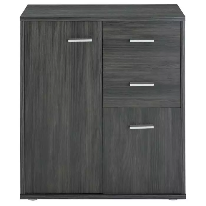 CARO-Möbel Kommode LOCARNO 2 Türen, 2 Schubladen In Esche Grau 3 CARO-Möbel Kommode LOCARNO 2 Türen, 2 Schubladen In Esche Grau – Bild 3