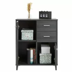 CARO-Möbel Kommode LOCARNO 2 Türen, 2 Schubladen In Esche Grau 9 CARO-Möbel Kommode LOCARNO 2 Türen, 2 Schubladen In Esche Grau -Sideboards Verkäufe 95455 2 N