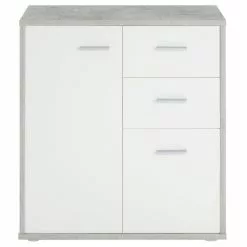 CARO-Möbel Kommode LOCARNO 2 Türen, 2 Schubladen In Betonoptik/weiß -Sideboards Verkäufe 95456 1 N1