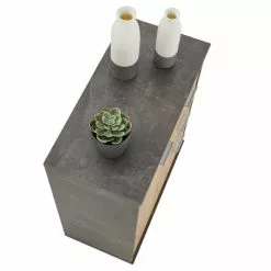 CARO-Möbel Kommode LOCARNO 2 Türen, 2 Schubladen In Beton Dunkel/Wotan Eiche -Sideboards Verkäufe 95457 4 N1