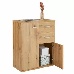 CARO-Möbel Kommode LOCARNO 2 Türen, 2 Schubladen In Wotan Eiche 8 CARO-Möbel Kommode LOCARNO 2 Türen, 2 Schubladen In Wotan Eiche -Sideboards Verkäufe 95458 2 N