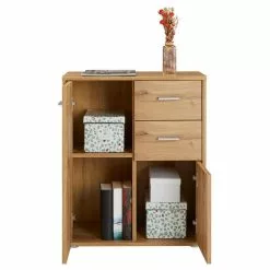 CARO-Möbel Kommode LOCARNO 2 Türen, 2 Schubladen In Wotan Eiche 9 CARO-Möbel Kommode LOCARNO 2 Türen, 2 Schubladen In Wotan Eiche -Sideboards Verkäufe 95458 3 N