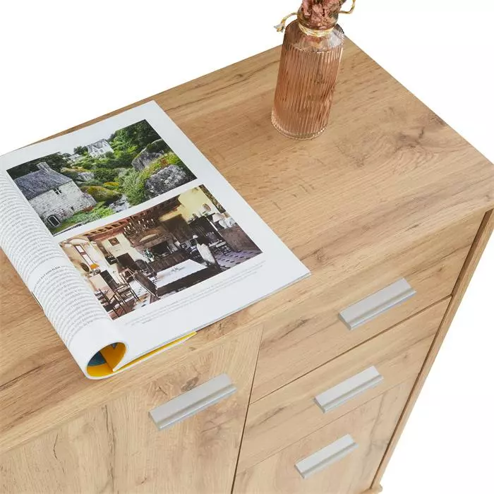 CARO-Möbel Kommode LOCARNO 2 Türen, 2 Schubladen In Wotan Eiche 5 CARO-Möbel Kommode LOCARNO 2 Türen, 2 Schubladen In Wotan Eiche – Bild 5