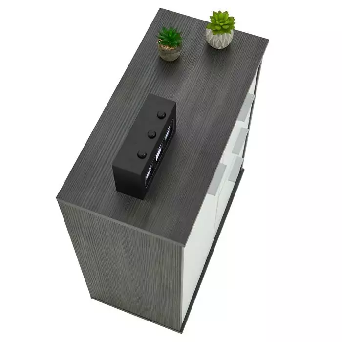 CARO-Möbel Kommode LOCARNO 2 Türen, 2 Schubladen In Esche Grau/weiß 5 CARO-Möbel Kommode LOCARNO 2 Türen, 2 Schubladen In Esche Grau/weiß – Bild 5