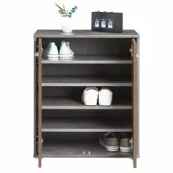 CARO-Möbel Schuhschrank LENNIS 2 Türen In Old Style/Beton Dunkel -Sideboards Verkäufe 95470 3