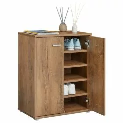 CARO-Möbel Schuhschrank LENNIS 2 Türen In Eiche Dunkelbraun -Sideboards Verkäufe 95471 2