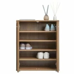 CARO-Möbel Schuhschrank LENNIS 2 Türen In Eiche Dunkelbraun -Sideboards Verkäufe 95471 3