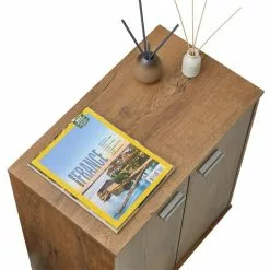 CARO-Möbel Schuhschrank LENNIS 2 Türen In Eiche Dunkelbraun -Sideboards Verkäufe 95471 4