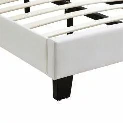 CARO-Möbel Polsterbett GLACE 90x200 Cm, LED Beleuchtung, Stoff Weiß -Sideboards Verkäufe 95519 3