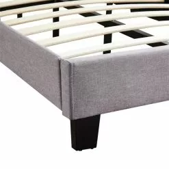 CARO-Möbel Polsterbett GLACE 90x200 Cm, LED Beleuchtung, Stoff Grau -Sideboards Verkäufe 95520 3