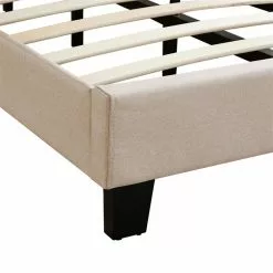 CARO-Möbel Polsterbett GLACE 90x200 Cm, LED Beleuchtung, Stoff Beige -Sideboards Verkäufe 95522 3