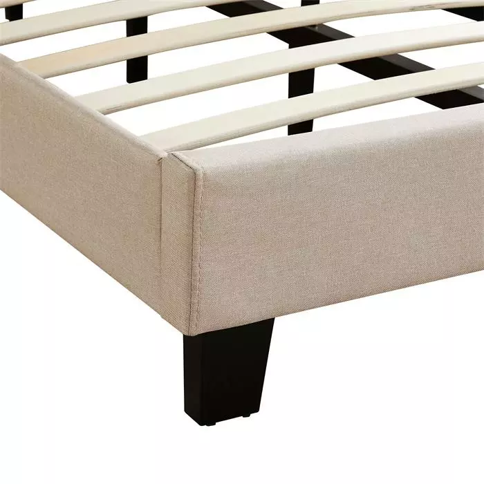 CARO-Möbel Polsterbett POWELL 120x200 Cm Mit LED Beleuchtung, Stoff Beige 4 CARO-Möbel Polsterbett POWELL 120x200 Cm Mit LED Beleuchtung, Stoff Beige – Bild 4