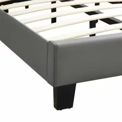 CARO-Möbel Polsterbett CARIBO 120x200 Cm, LED Beleuchtung, Kunstleder Grau -Sideboards Verkäufe 95531 4