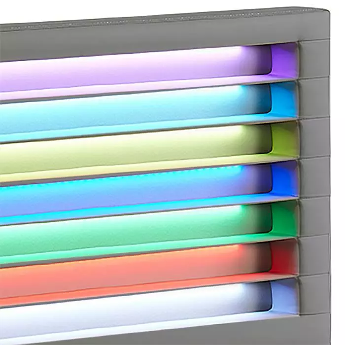 CARO-Möbel Polsterbett COLUMBUS 140x200 Cm, LED Beleuchtung, Kunstleder Grau 6 CARO-Möbel Polsterbett COLUMBUS 140x200 Cm, LED Beleuchtung, Kunstleder Grau – Bild 6