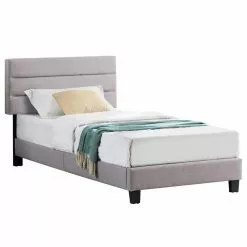 CARO-Möbel Polsterbett TUCSON 90x200 Cm, Stoff Grau