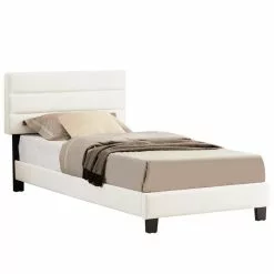 CARO-Möbel Polsterbett TUCSON 90x200 Cm, Stoff Weiß