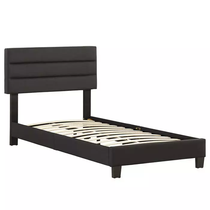 CARO-Möbel Polsterbett TUCSON 90x200 Cm, Stoff Schwarz 3 CARO-Möbel Polsterbett TUCSON 90x200 Cm, Stoff Schwarz – Bild 3