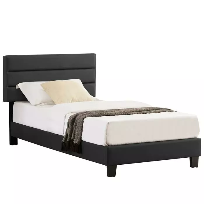 CARO-Möbel Polsterbett DESTINO 90x200 Cm, Kunstleder Schwarz 1 CARO-Möbel Polsterbett DESTINO 90x200 Cm, Kunstleder Schwarz