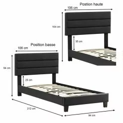 CARO-Möbel Polsterbett DESTINO 90x200 Cm, Kunstleder Schwarz 9 CARO-Möbel Polsterbett DESTINO 90x200 Cm, Kunstleder Schwarz -Sideboards Verkäufe 95546 5