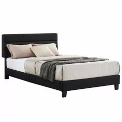 CARO-Möbel Polsterbett WASHINGTON 120x200 Cm, Stoff Schwarz