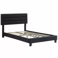 CARO-Möbel Polsterbett WASHINGTON 120x200 Cm, Stoff Schwarz -Sideboards Verkäufe 95549 2