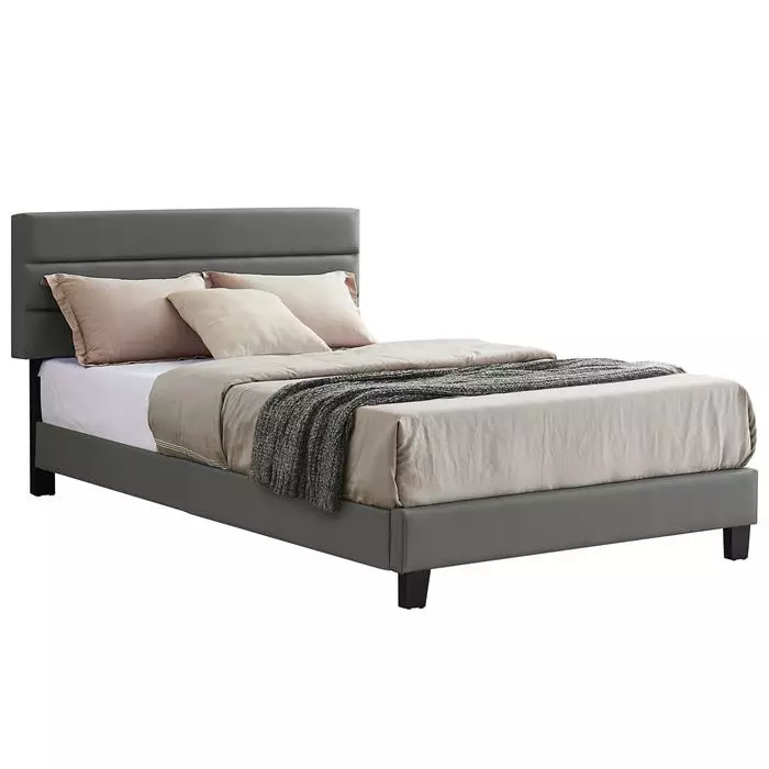 CARO-Möbel Polsterbett GREENPORT 120x200 Cm, Kunstleder Grau 1 CARO-Möbel Polsterbett GREENPORT 120x200 Cm, Kunstleder Grau