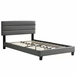 CARO-Möbel Polsterbett GREENPORT 120x200 Cm, Kunstleder Grau 8 CARO-Möbel Polsterbett GREENPORT 120x200 Cm, Kunstleder Grau -Sideboards Verkäufe 95551 1