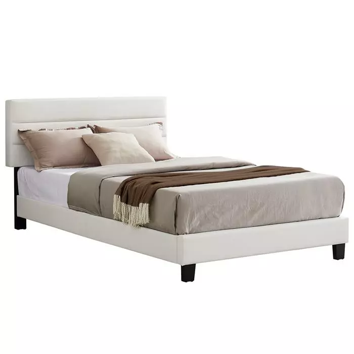 CARO-Möbel Polsterbett GREENPORT 120x200 Cm, Kunstleder Weiß 1 CARO-Möbel Polsterbett GREENPORT 120x200 Cm, Kunstleder Weiß