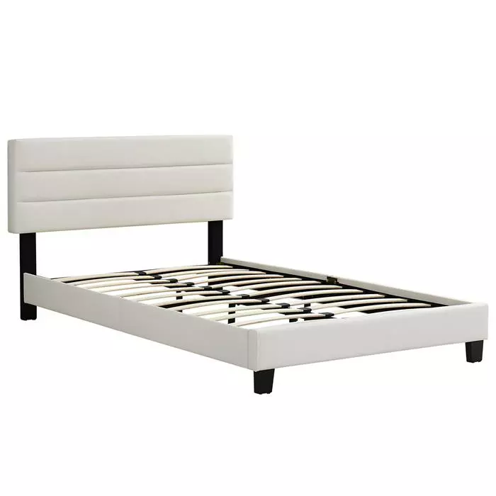 CARO-Möbel Polsterbett GREENPORT 120x200 Cm, Kunstleder Weiß 3 CARO-Möbel Polsterbett GREENPORT 120x200 Cm, Kunstleder Weiß – Bild 3