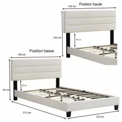 CARO-Möbel Polsterbett GREENPORT 120x200 Cm, Kunstleder Weiß 9 CARO-Möbel Polsterbett GREENPORT 120x200 Cm, Kunstleder Weiß -Sideboards Verkäufe 95552 5