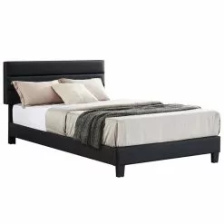 CARO-Möbel Polsterbett GREENPORT 120x200 Cm, Kunstleder Schwarz