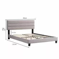 CARO-Möbel Polsterbett CLIFTON 140x200 Cm, Stoff In Grau -Sideboards Verkäufe 95554 4