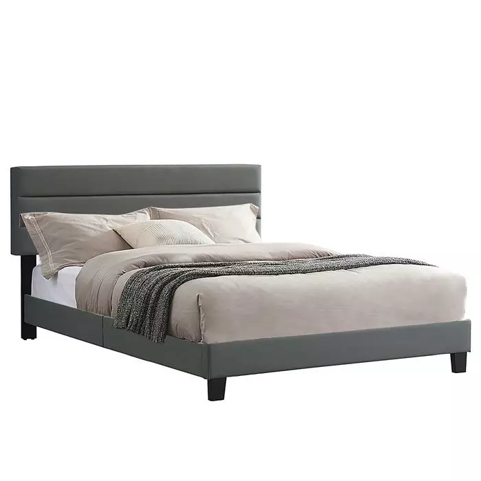 CARO-Möbel Polsterbett BEDFORD 140x200 Cm, Kunstleder In Grau 1 CARO-Möbel Polsterbett BEDFORD 140x200 Cm, Kunstleder In Grau