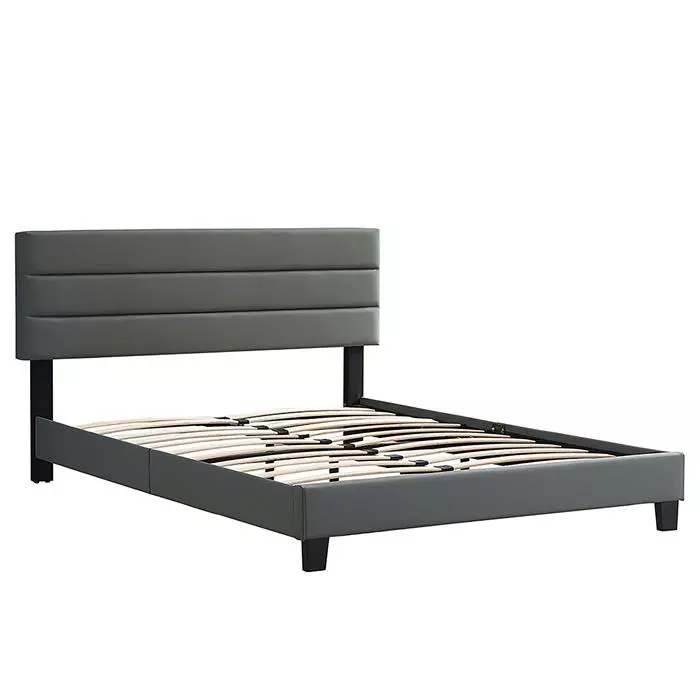 CARO-Möbel Polsterbett BEDFORD 140x200 Cm, Kunstleder In Grau 3 CARO-Möbel Polsterbett BEDFORD 140x200 Cm, Kunstleder In Grau – Bild 3