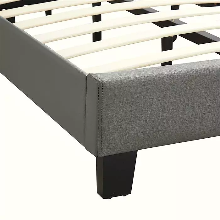 CARO-Möbel Polsterbett BEDFORD 140x200 Cm, Kunstleder In Grau 4 CARO-Möbel Polsterbett BEDFORD 140x200 Cm, Kunstleder In Grau – Bild 4