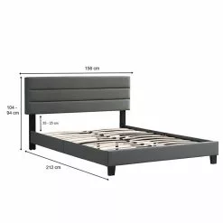 CARO-Möbel Polsterbett BEDFORD 140x200 Cm, Kunstleder In Grau 11 CARO-Möbel Polsterbett BEDFORD 140x200 Cm, Kunstleder In Grau -Sideboards Verkäufe 95558 4