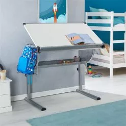 CARO-Möbel Kinderschreibtisch SARI, Neigbar Und Höhenverstellbar In Weiß/alu -Sideboards Verkäufe 95561 AC4