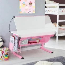 CARO-Möbel Kinderschreibtisch SARI, Neigbar Und Höhenverstellbar In Weiß/rosa -Sideboards Verkäufe 95563 AC2