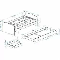 IDIMEX Bett Mit Stauraum JULIA 90x200 Cm, In Weiß 5 IDIMEX Bett Mit Stauraum JULIA 90x200 Cm, In Weiß -Sideboards Verkäufe Julia Skizze