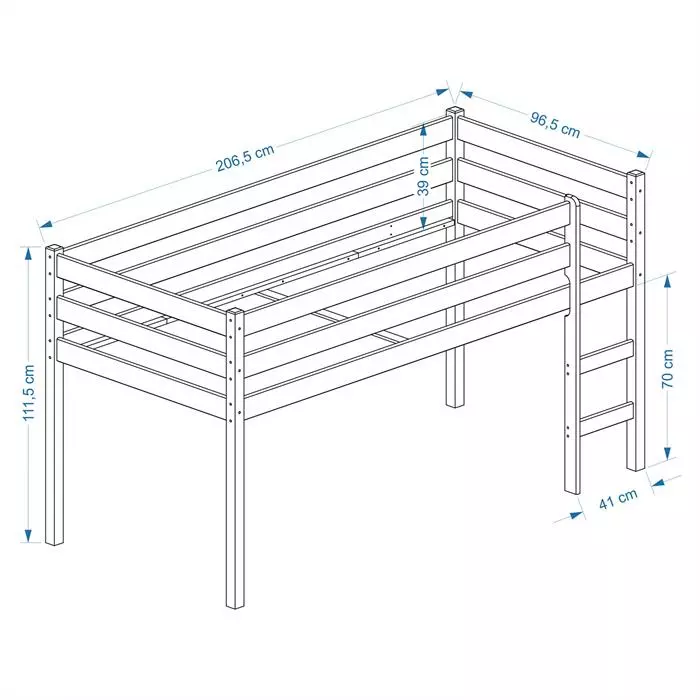 IDIMEX Hochbett ERIK In Weiß Mit Vorhang Orange/grün 2 IDIMEX Hochbett ERIK In Weiß Mit Vorhang Orange/grün – Bild 2