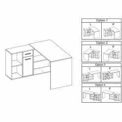 CARO-Möbel Eckschreibtisch DIEGO Mit Regal In Sonoma Eiche -Sideboards Verkäufe eckschreibtisch sonoma eiche 93538 41 0